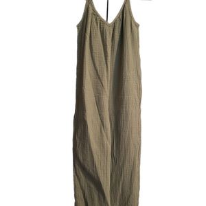 OLD NAVY Tie Shoulder Olive Gauze Jumpsuit M